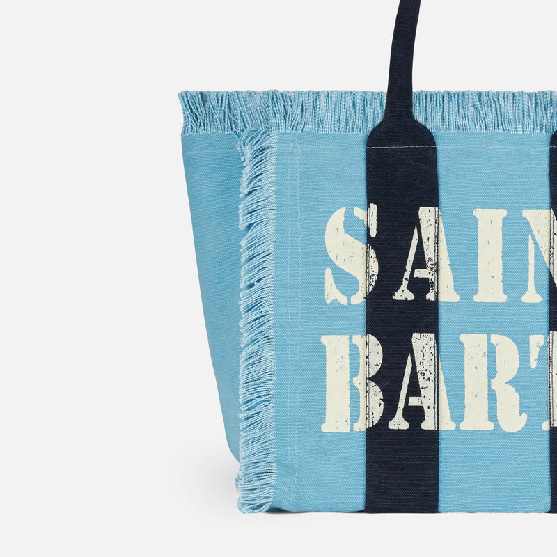 Vanity-Schultertasche aus Segeltuch mit Saint Barth-Logo