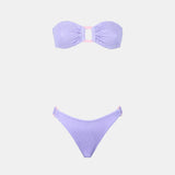 Bikini da donna a fascia pastello crinkle