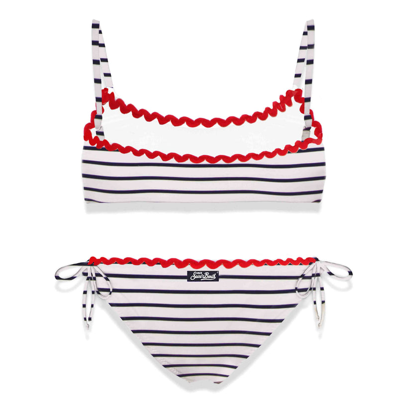 Girl bikini swimsuit with Santa embroidery