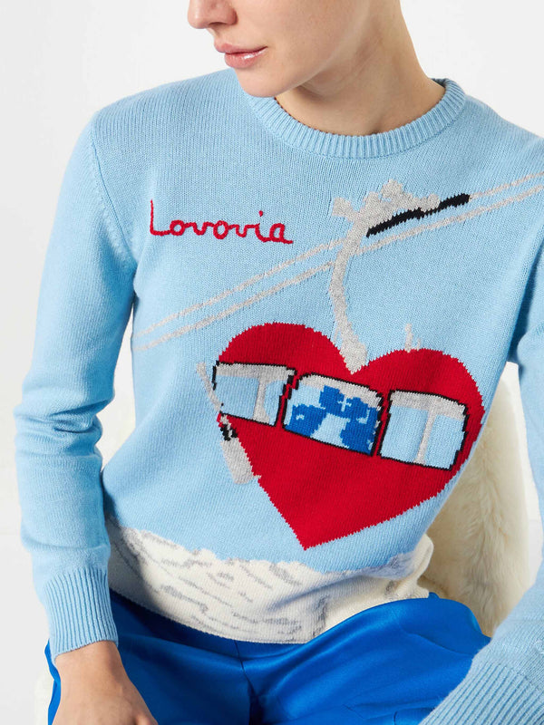 Maglia da donna stile cartolina vintage con ricamo Lovovia