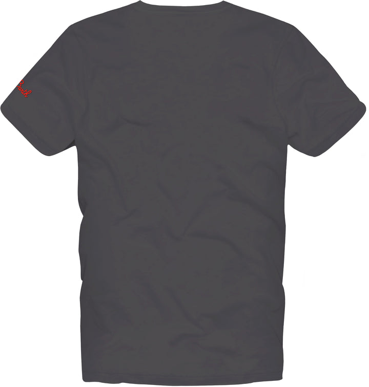 Herren-T-Shirt aus Baumwolle mit Vintage-Behandlung und Stickerei