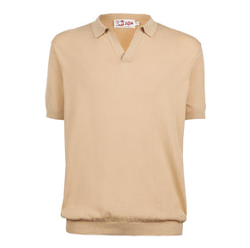 Polo Sloan in maglia beige senza bottoni