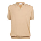 Beige gestricktes Polo-T-Shirt für Herren