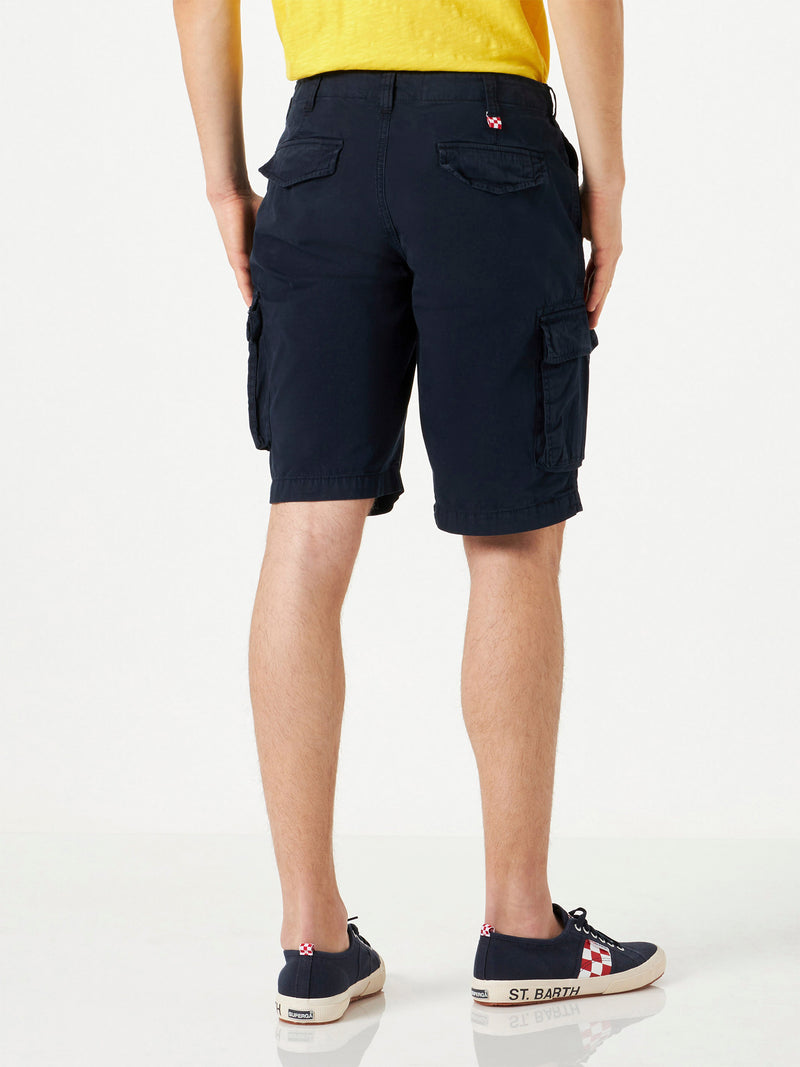 Blue cotton cargo shorts