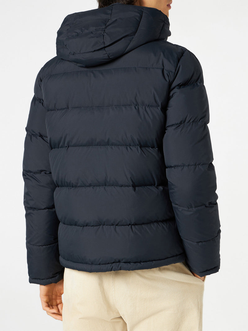 Man blue hooded down padded jacket Baxter