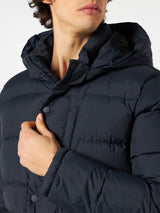 Man blue hooded down padded jacket Baxter