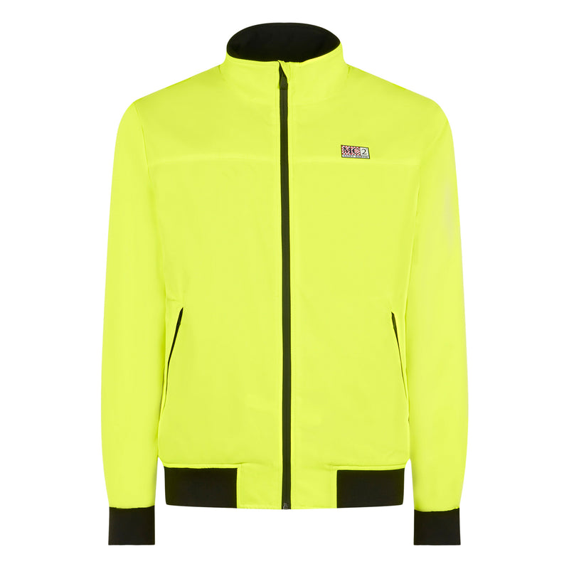 Bomber da uomo giallo fluo con fodera in pelo