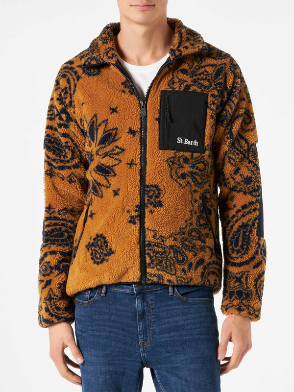 Man sherpa jacket with pattern