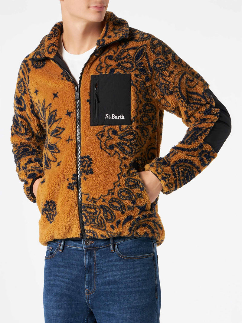 Man sherpa jacket with pattern