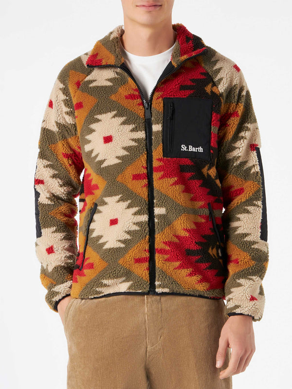 Man sherpa jacket with pattern