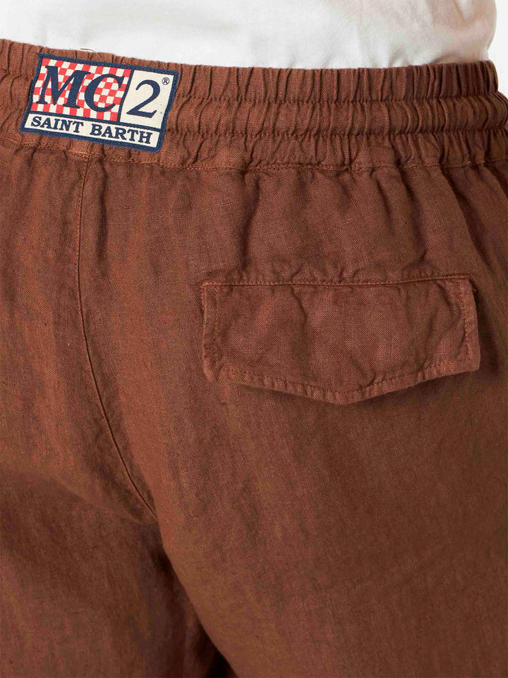 Braune Leinenhose für Herren