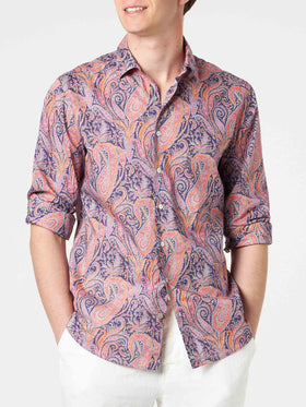 Herren-Hemd Sikelia aus Musselin-Baumwolle mit Paisley-Print | Hergestellt aus Liberty-Stoff