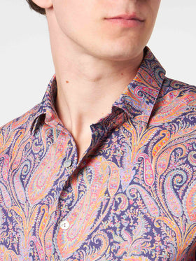 Herren-Hemd Sikelia aus Musselin-Baumwolle mit Paisley-Print | Hergestellt aus Liberty-Stoff