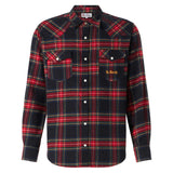 Man shirt with navy blue tartan