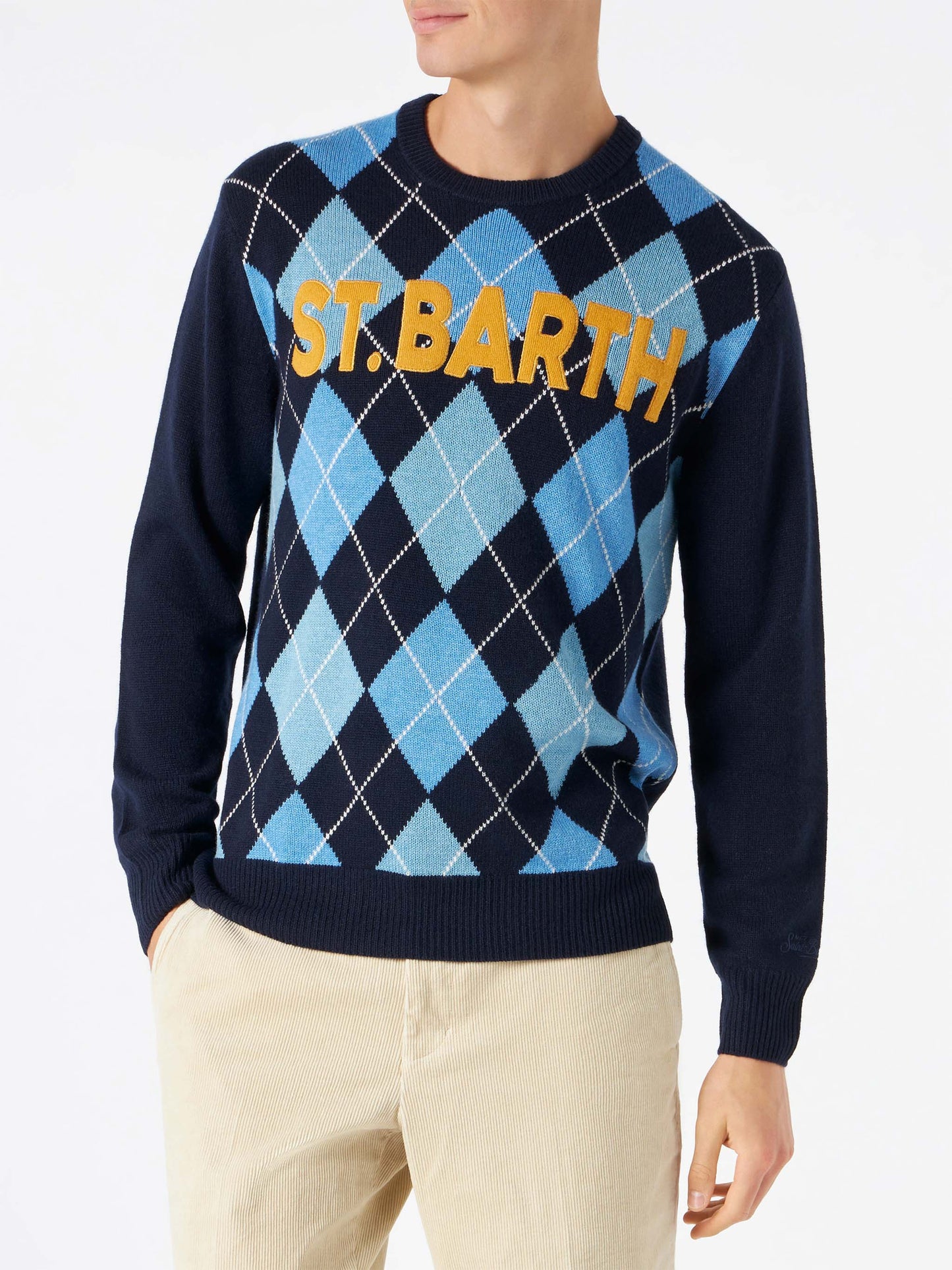 Herrenpullover mit Argyle-Print