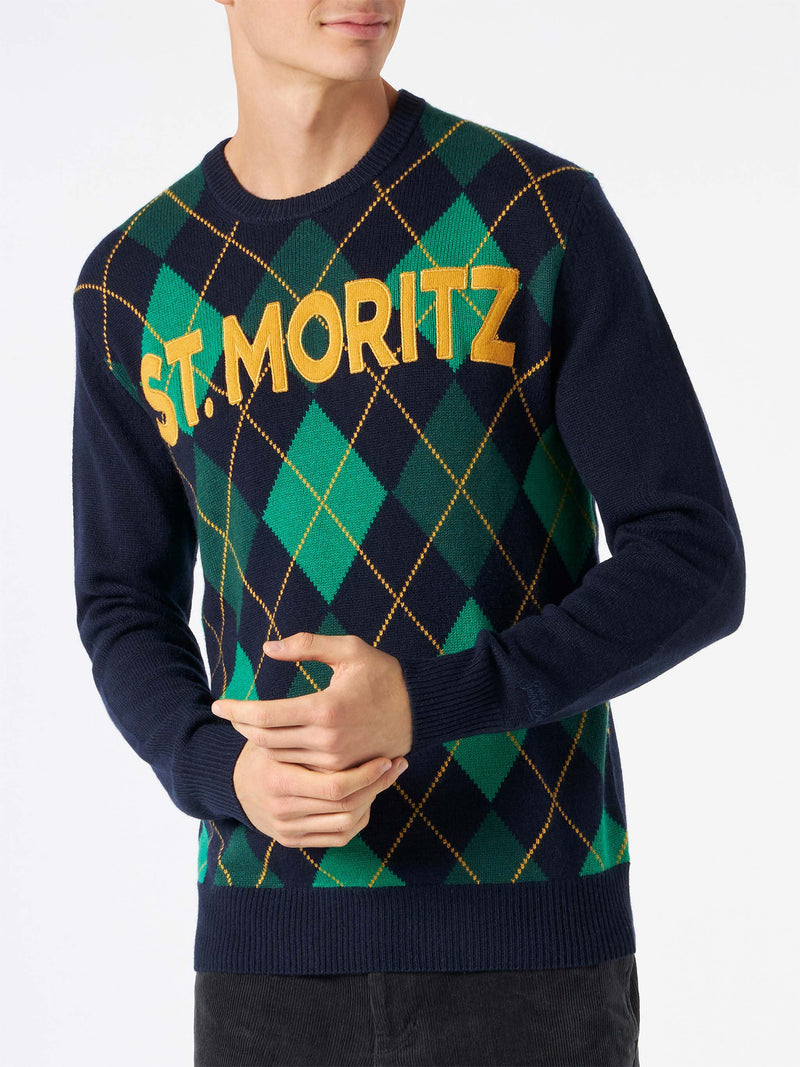 Maglione da uomo con stampa rombi