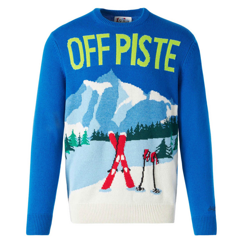 Maglione da uomo con cartolina montagne