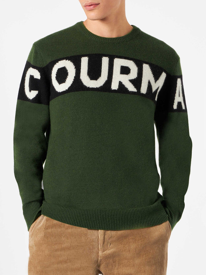 Maglione in misto cashmere da uomo con jacquard Courma