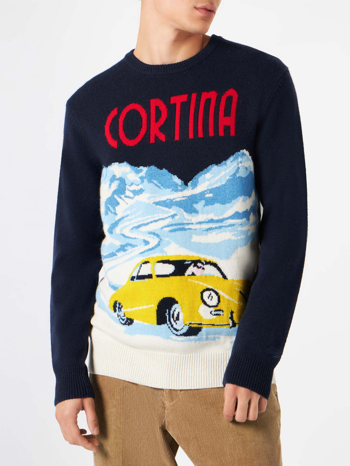 Herrenpullover Cortina mit Vintage-Postkartendruck
