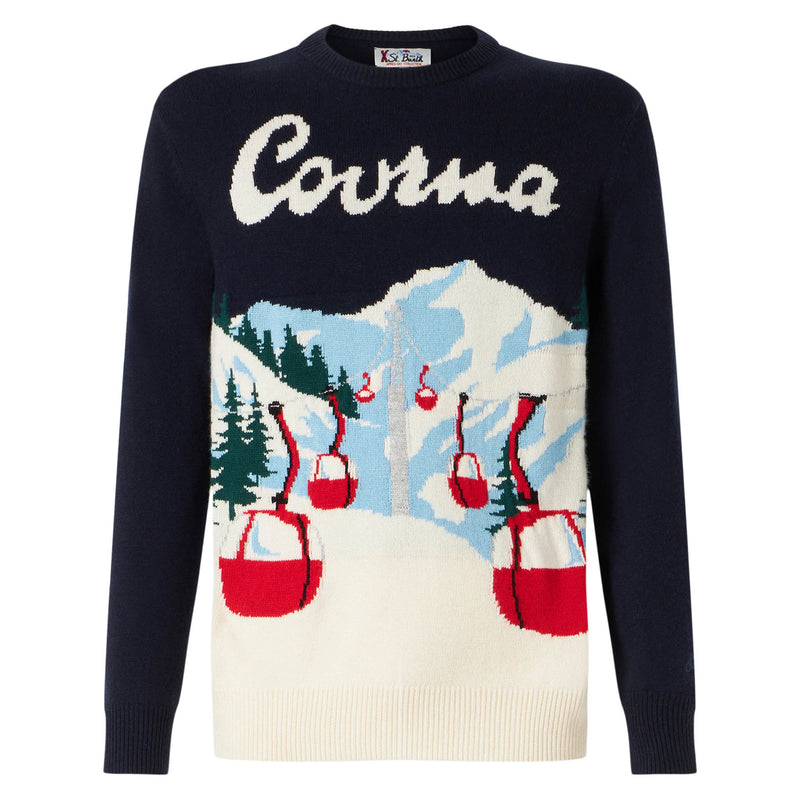 Man sweater with Courmayeur postcard