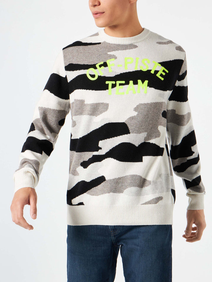 Man sweater with camouflage Off-piste Team jacquard