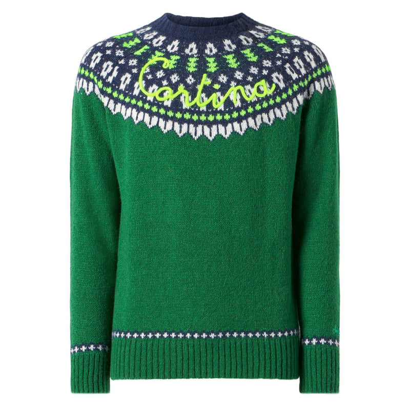 Man brushed sweater with icelandic jacquard