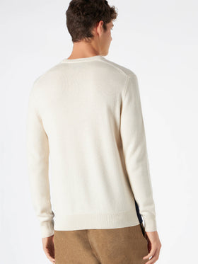 Herrenpullover mit St.Moritz-Postkarten-Jacquard