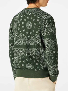 Man crewneck sweatshirt with green bandanna print - MC2 Saint Barth