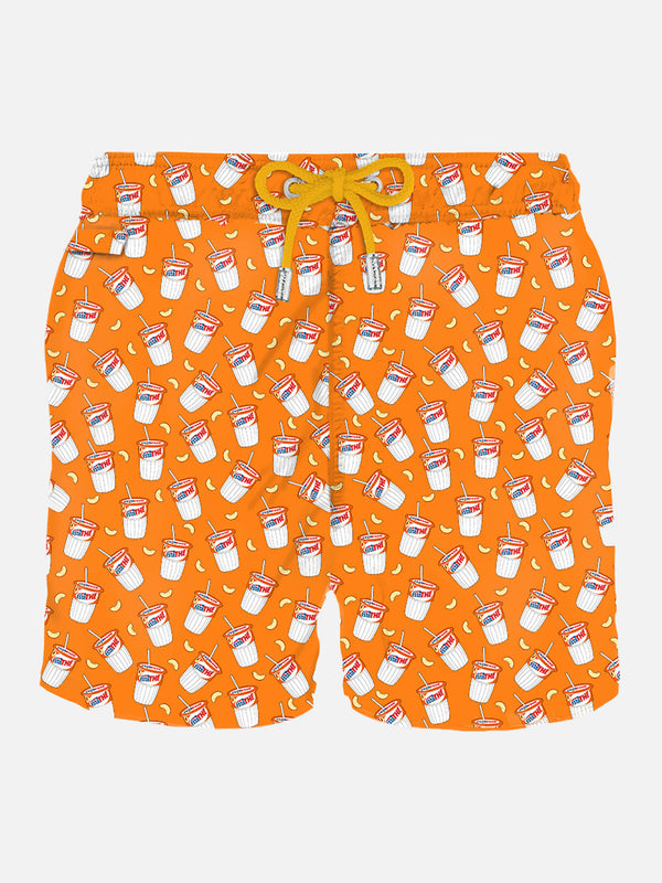 Man light fabric swim shorts with Estathé print | ESTATHé® SPECIAL EDITION