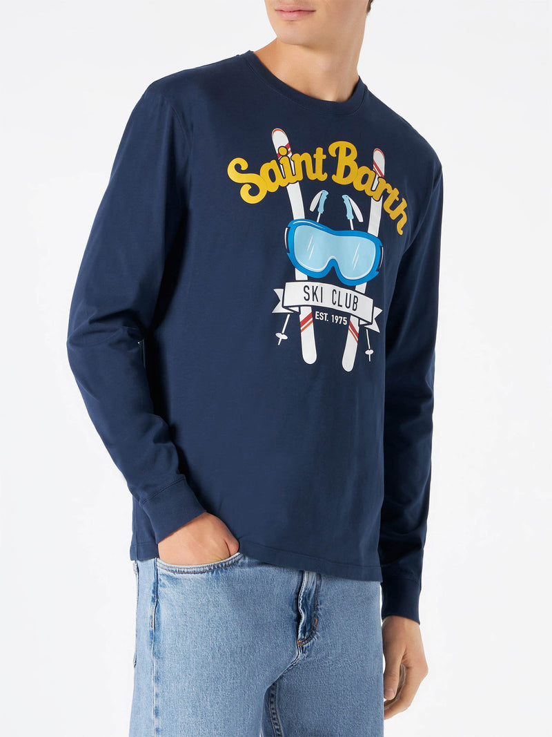 Man navy blue t-shirt with long sleeves