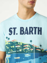 T-shirt da uomo in cotone con stampa cartolina Saint Barth