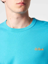 T-shirt da uomo in cotone azzurro