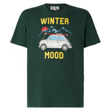 Man forest green t-shirt with car print | Fiat 500 Special Edition