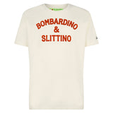 T-shirt bianca Uomo rossa stampa Bombardino &amp; slittino