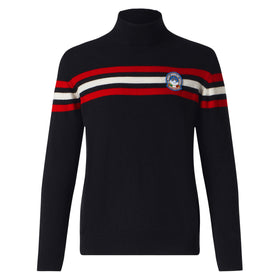 Maglione a dolcevita in misto cashmere con patch