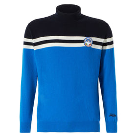 Blended cashmere turtle neck sweater with patch