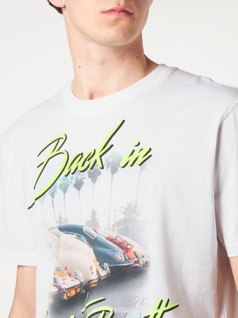 Man cotton t-shirt with Back in Saint Barth print