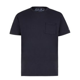 Man blue navy t-shirt with front pocket