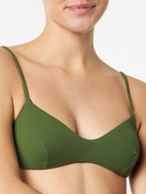 Gerippter Bralette-Bikini für Damen im Military-Stil