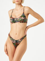 Damen-Bralette-Bikini mit nachgeahmtem Bandana-Print