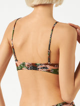 Woman bralette swimsuit with mimetic bandanna print