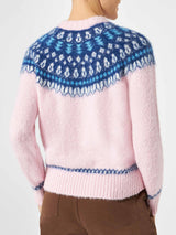 Maglione da donna con jacquard nordico e ricamo Verbier