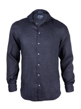 Camicia da uomo Pamplona in lino blu navy