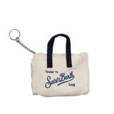 Beige canvas key holder