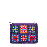 Gehäkelte Umhängetasche Clutch „Parisienne“ in Violett