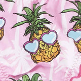 Bandeau-Bikini für Mädchen mit Ananas-Print