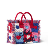 Borsa Colette con toppe cuore all'uncinetto