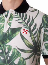 Man polo with leaves print