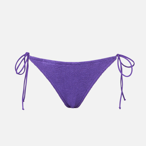 Woman purple crinkle swim briefs with side laces - MC2 Saint Barth