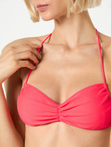 Costume da bagno donna top a fascia rosso fluo